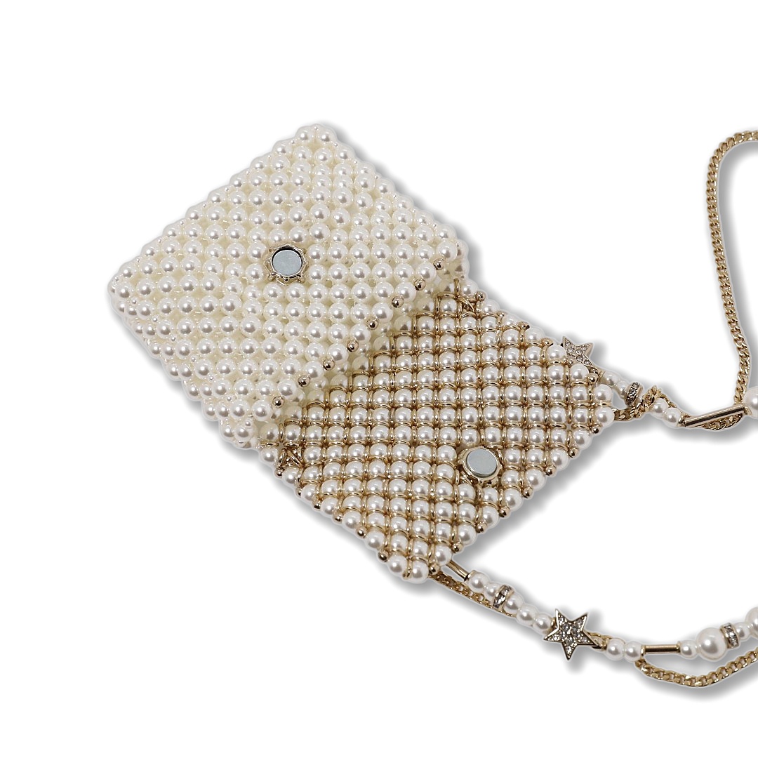 CCL122 Chanel handmade pearl bag long pearl chain necklace - ccjewelryacc