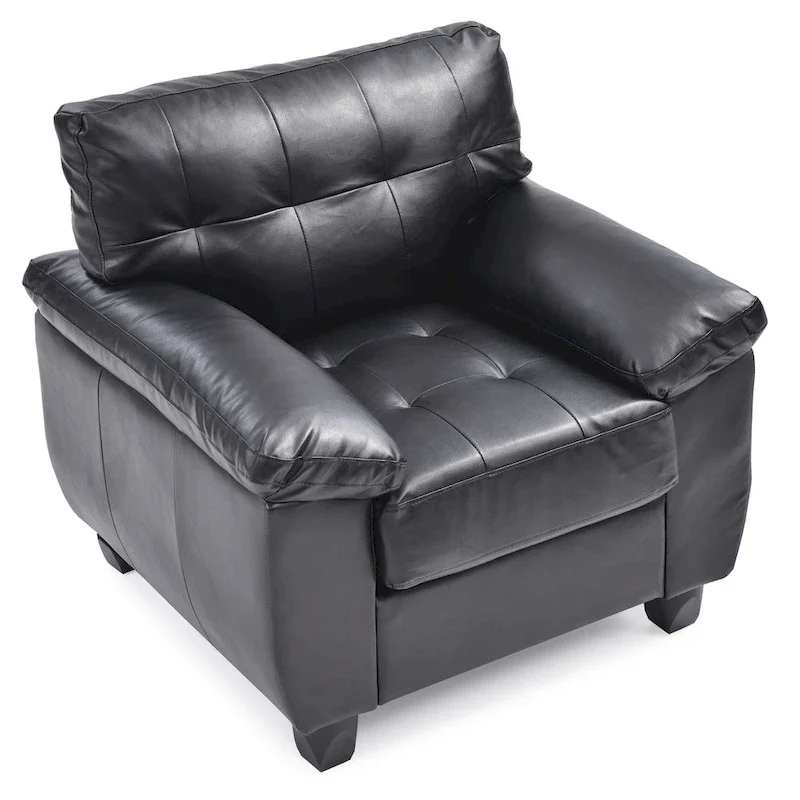 Faux Leather Tufted Accent Chair