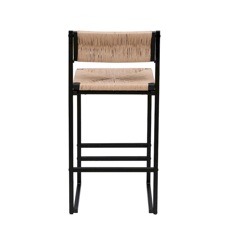 Bar Stools Set of 2 Paper Rope Weave Dining Chairs