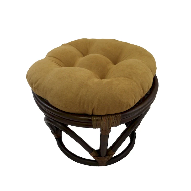 Bali 18-inch Footstool with Microsuede Cushion