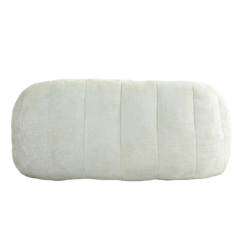 White 63.78 Chenille Lounge Chair with Foam Filling and Pillows