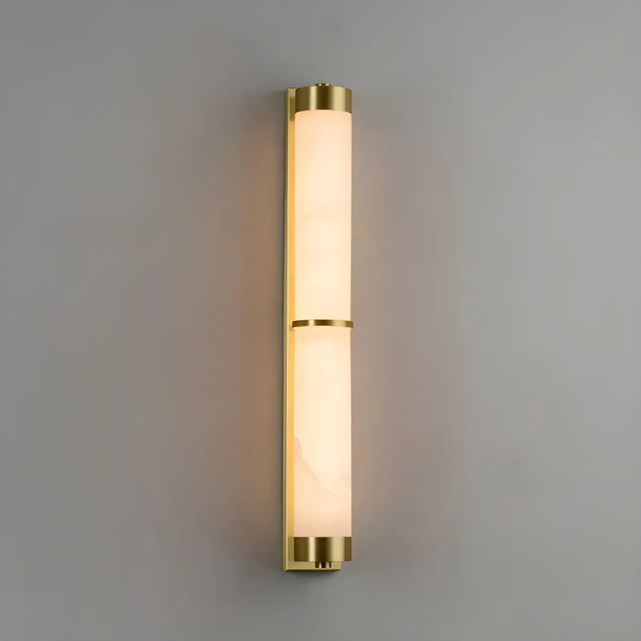 Modern Cylinder Stone Gold LED Wall Sconce