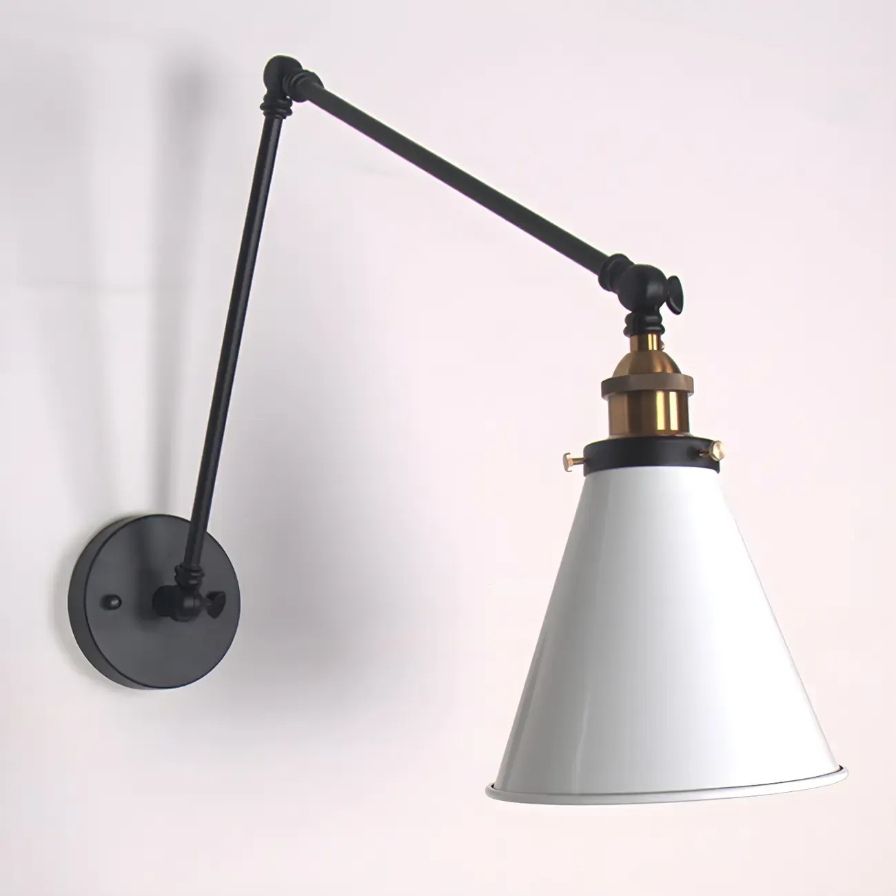 Modern Metal Tapered Swing Arm Wall Light