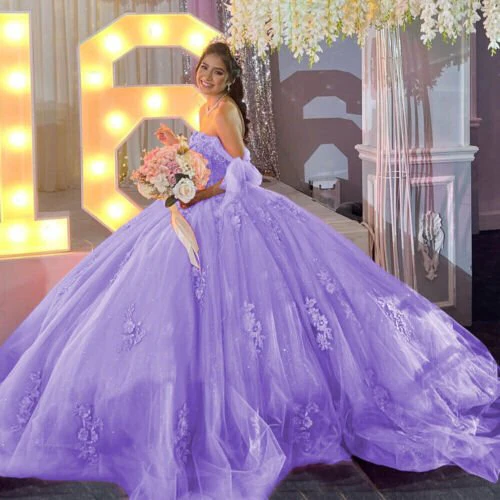 Gold Off Shoulder Tulle Quinceanera Dresses With Lace Appliques