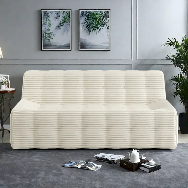 75 Foam 3-Seat Sofa with No Assembly, Space-Saving Design, and Easy Setup