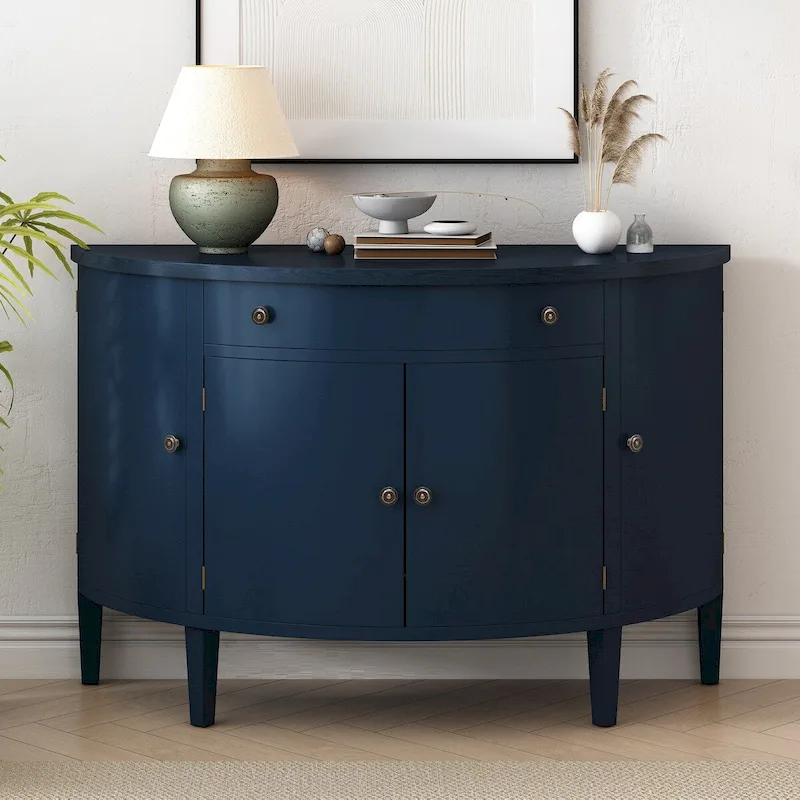 4-Door Storage Cabinet with Drawer and Adjustable Shelves