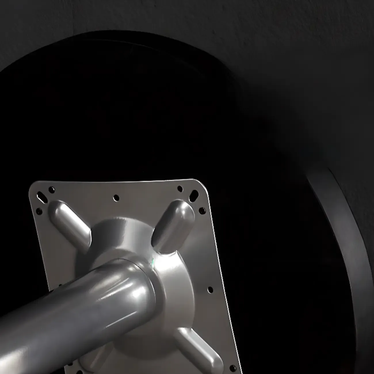 Modern Black Round Wooden Silver Metal Pedestal Bar Tables