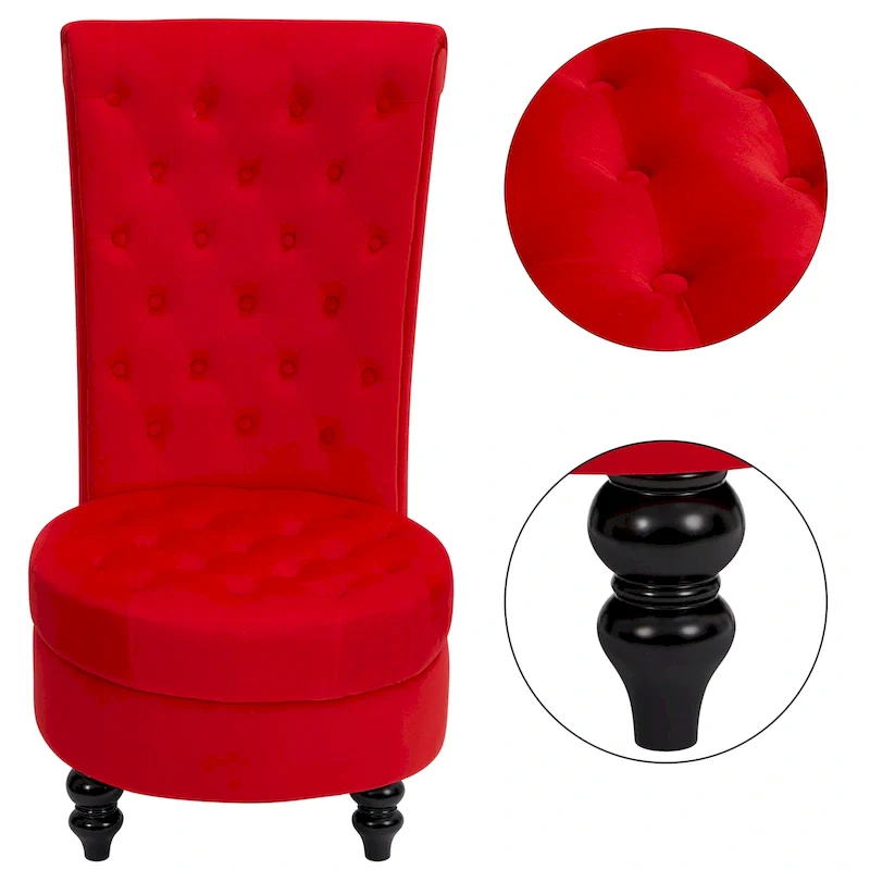 AVAWING Set of 2 Throne Royal Chair Thick Padding and Rubberwood Legs