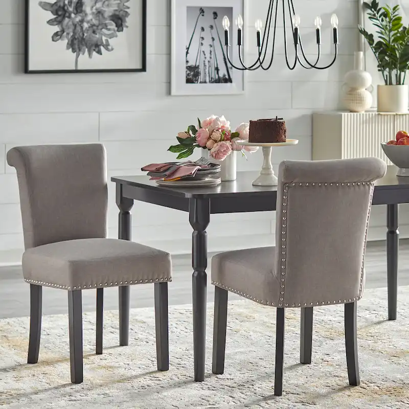 Simple Living Adeline Nailhead Parsons Dining Chair (Set of 2)