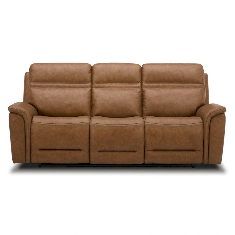 Cooper Leather Dual Power Reclining Sofa - Camel