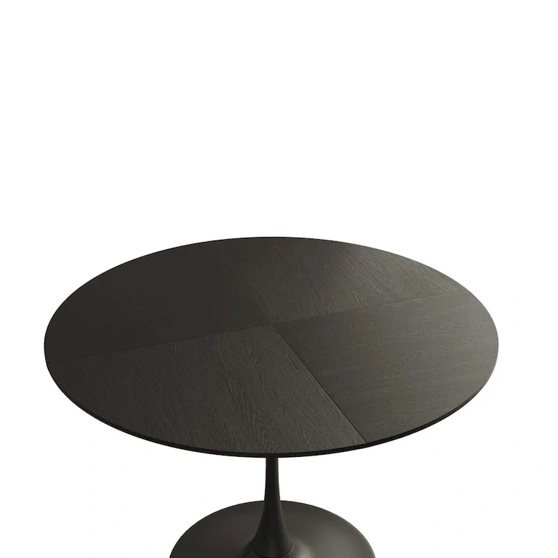 Modern Round Dining Table,with Metal Base