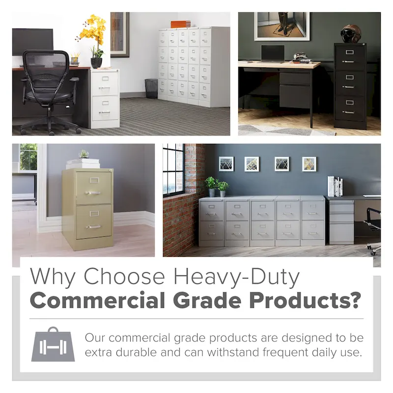 Hirsh 22-in Deep 3 Drawer, Letter Width, Vertical File Cabinet