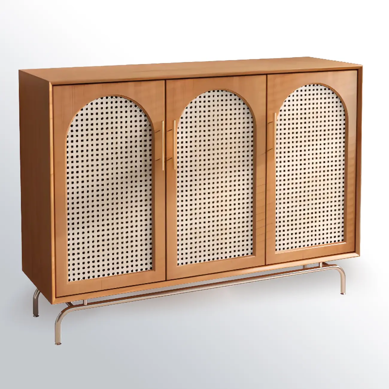 Tropical Pine Wood Accent Cabinet in Rectangular Shape