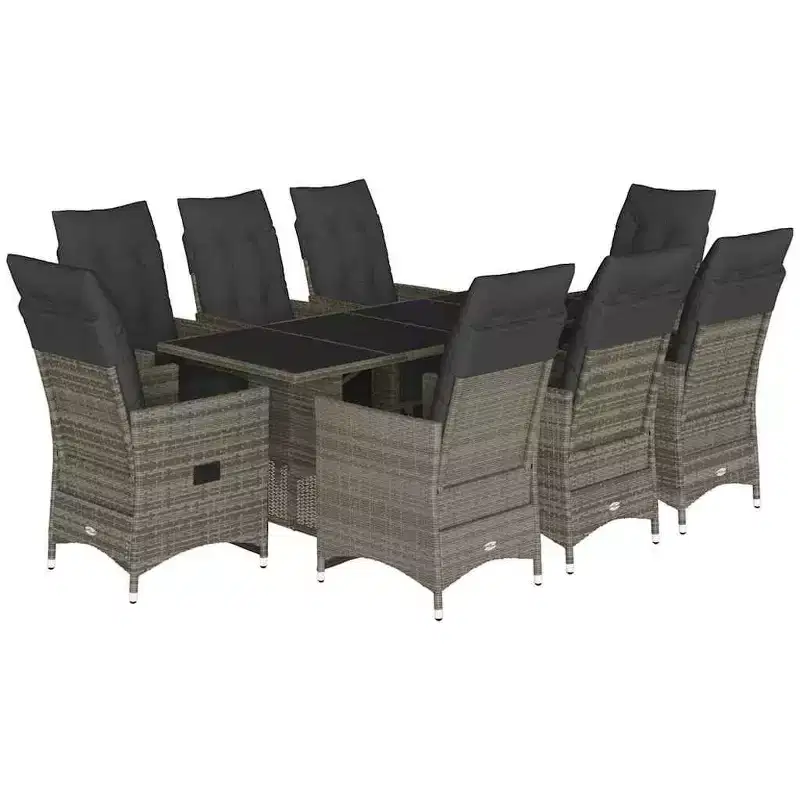vidaXL Bistro Set PE rattan, powder-coated steel, solid acacia wood