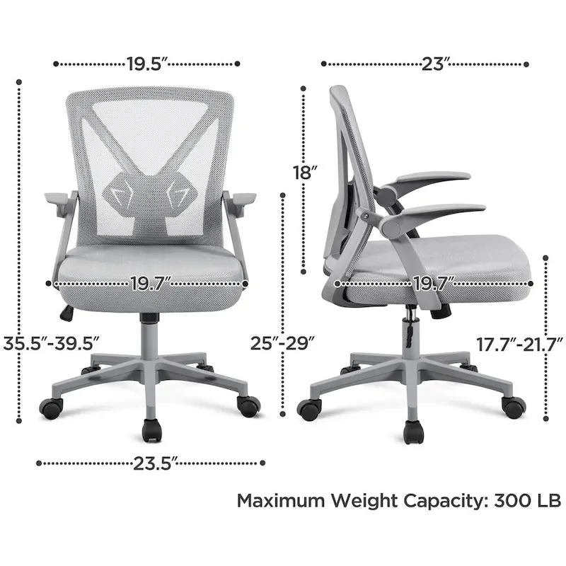 Mesh Office Chair with Flip-up Armrests