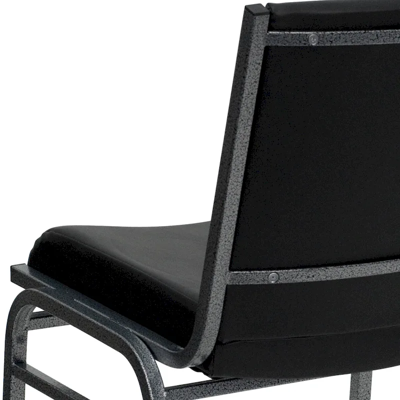 Heavy Duty Stackable Chairs Set of 4 - Gray Vinyl Padded Seat - 550 lb Capacity - 21D x 19.75W x 31.25H - Commercial Grade