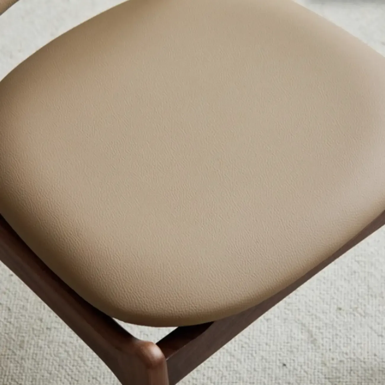 Rustic Open Back Wooden Faux Leather Dining Chair Set of 2