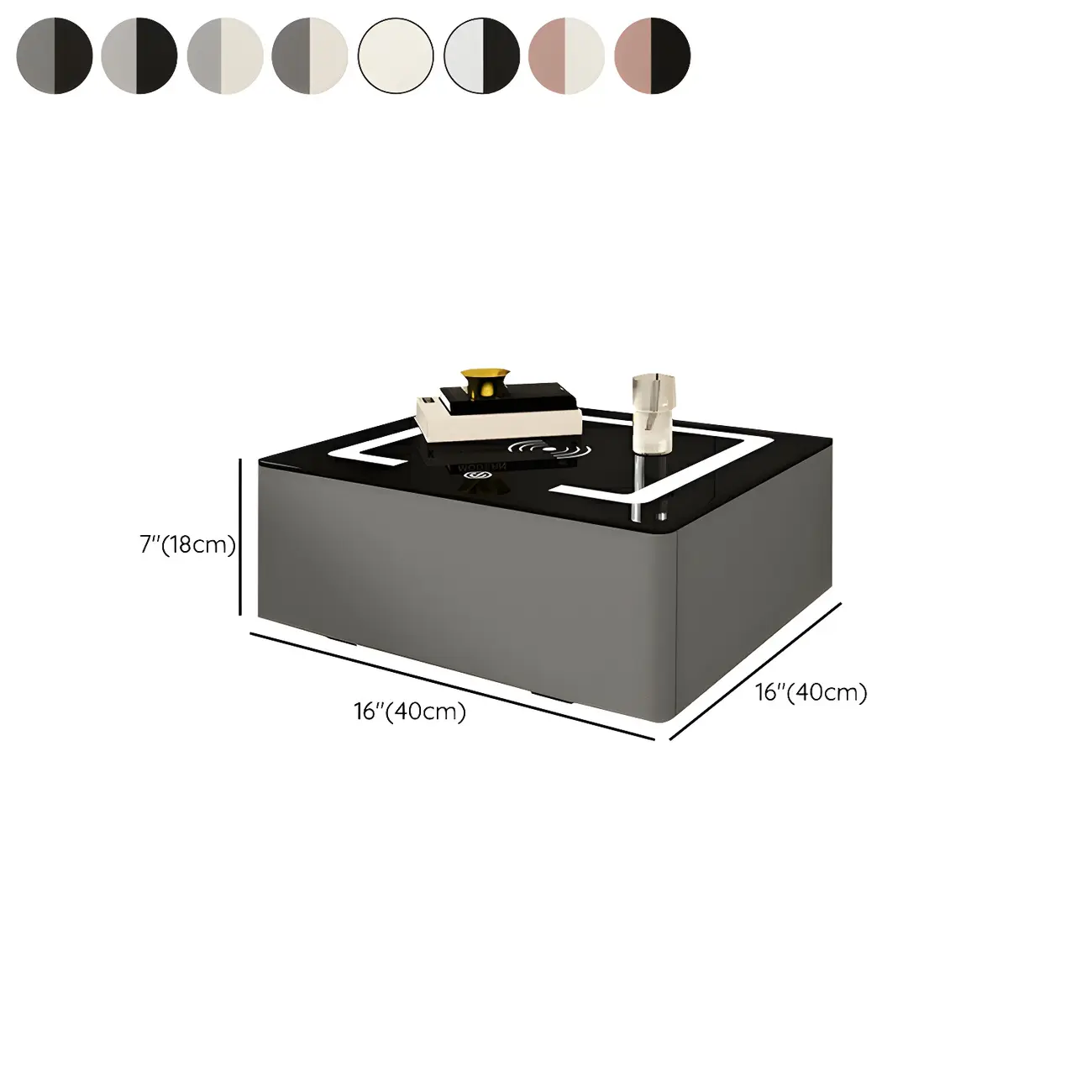 Modern Floating Stone Top Nightstand with Drawer