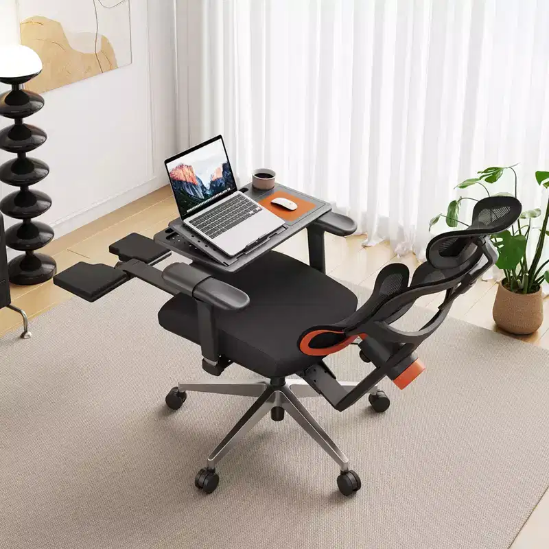 Newtral Ergonomic Office Chair with Footrest - 4D Armrest Recliner Chair - NT002+LAPD-BLACK