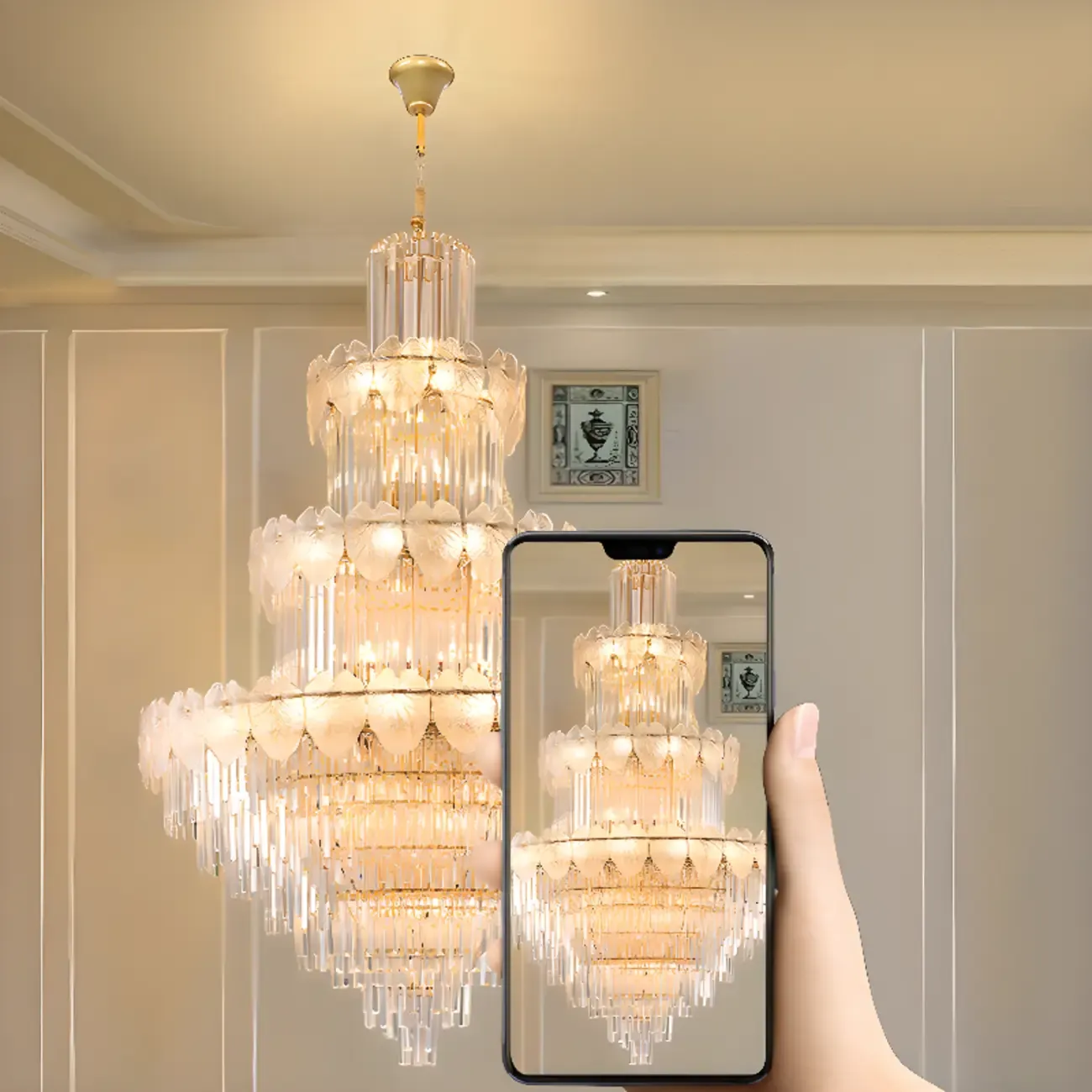 Luxury Crystal Round Chandelier with Elegant Tiered Design