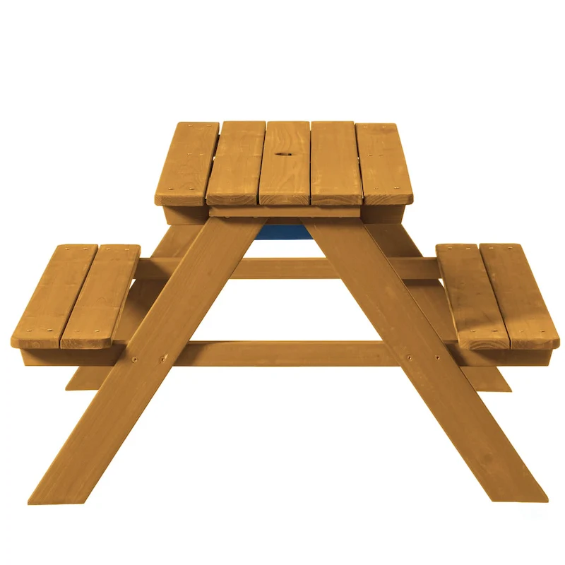 Picnic Play Table, Sandbox Table with Umbrella Hole and 2 Play Boxes.
