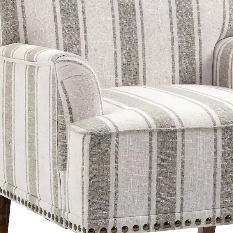 Modern Striped Accent Chairs with Arms