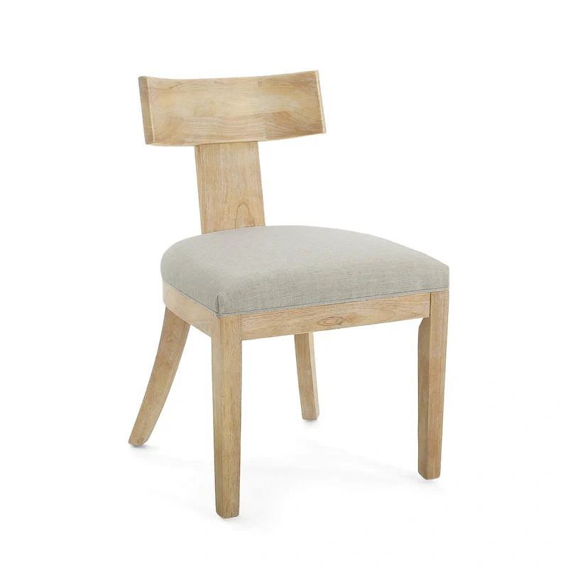 Fescue Fabric and Rubberwood Slat Back Upholstered Dining Chair (Set of 2) by Christopher Knight Home