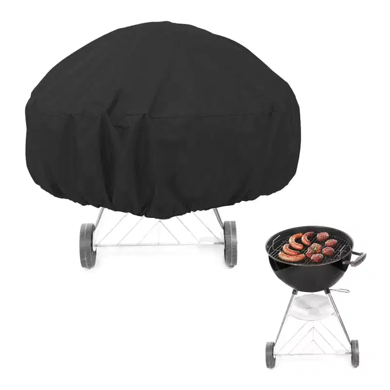 Unique Bargains Dustproof Fire pit stove Dust Cover 33.46x33.46x15.75 Black 1 Pc