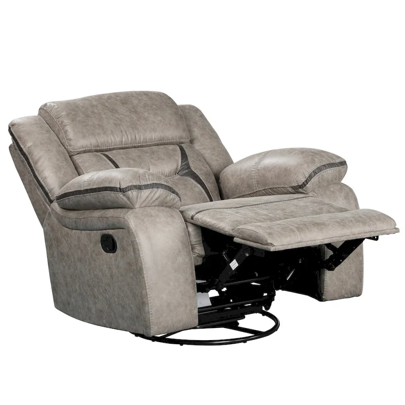 Roundhill Furniture Elkton Manual Motion Recliner, Dark Chestnut