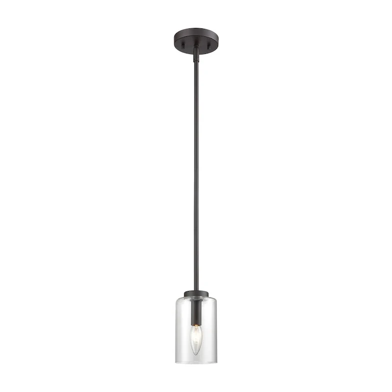 Elk Home West End Oil Rubbed Bronze With Clear Glass 1 Light Pendant