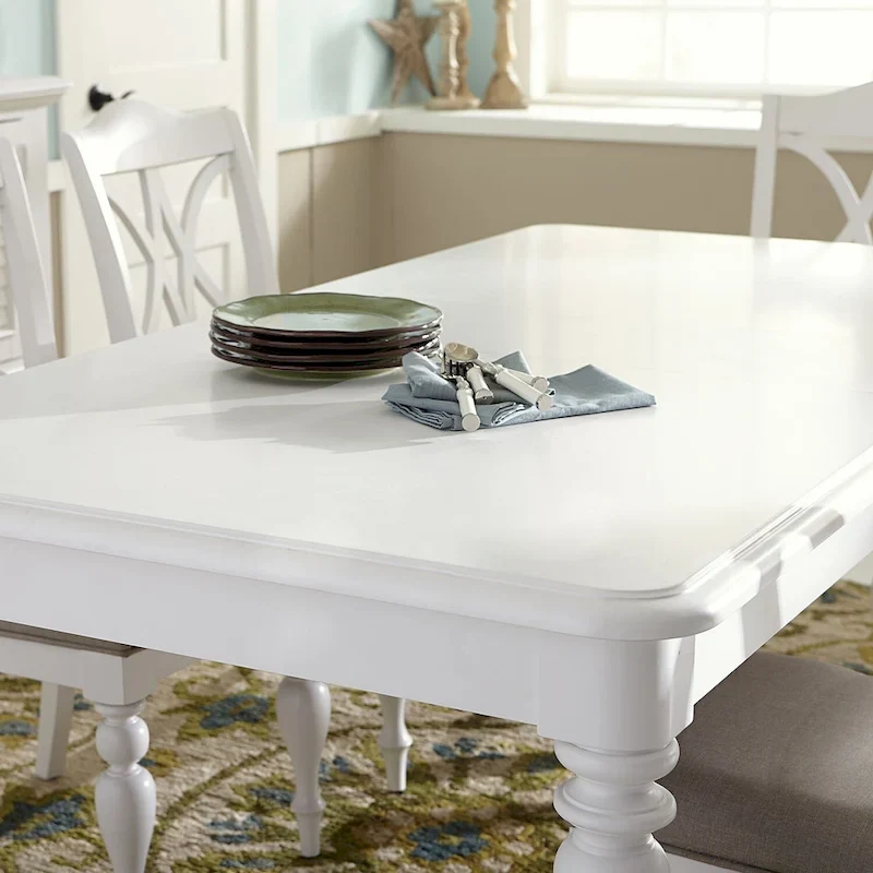 Summer House Oyster White Rectangular Leg Table