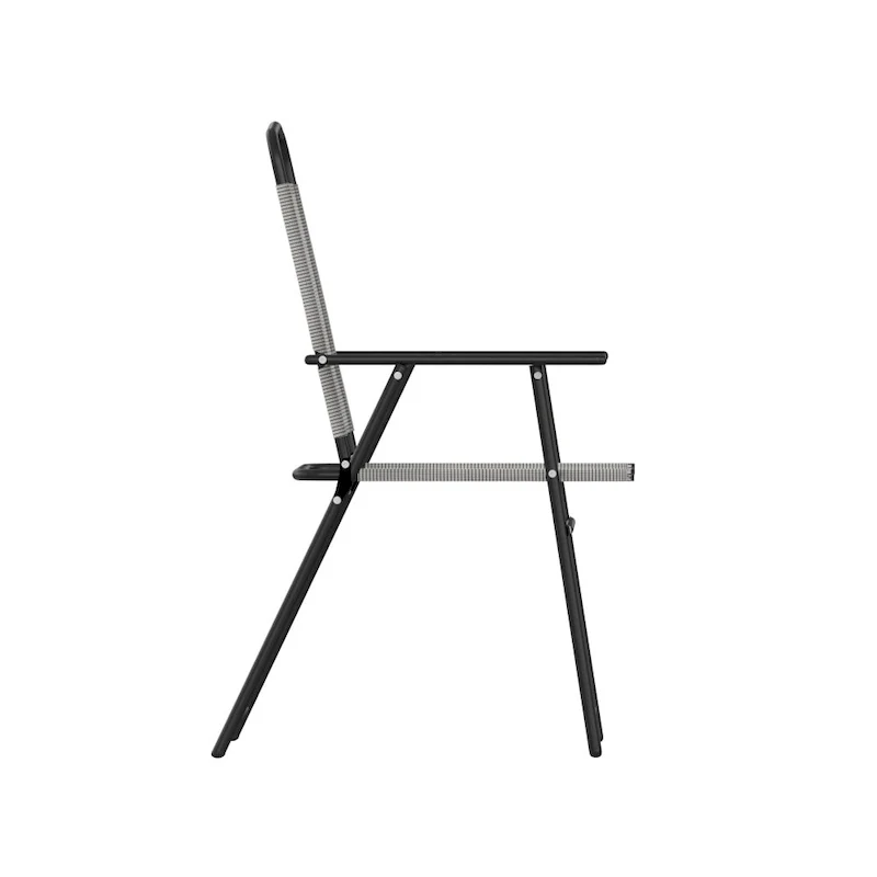 Set of 2 All-Weather Textilene Patio Sling Chairs with Armrests