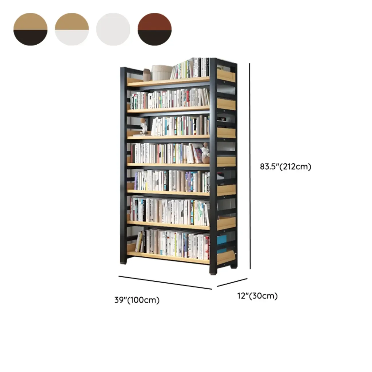 Modish Multi-Layer Open Back Wooden Tall Bookshelves