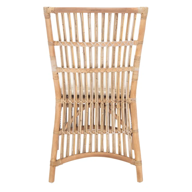 SAFAVIEH Patty Rattan Accent Chair with Cushion (Set of 2) - 19.7  W x 22.1  L x 35.4  H - 20Wx22Dx35H