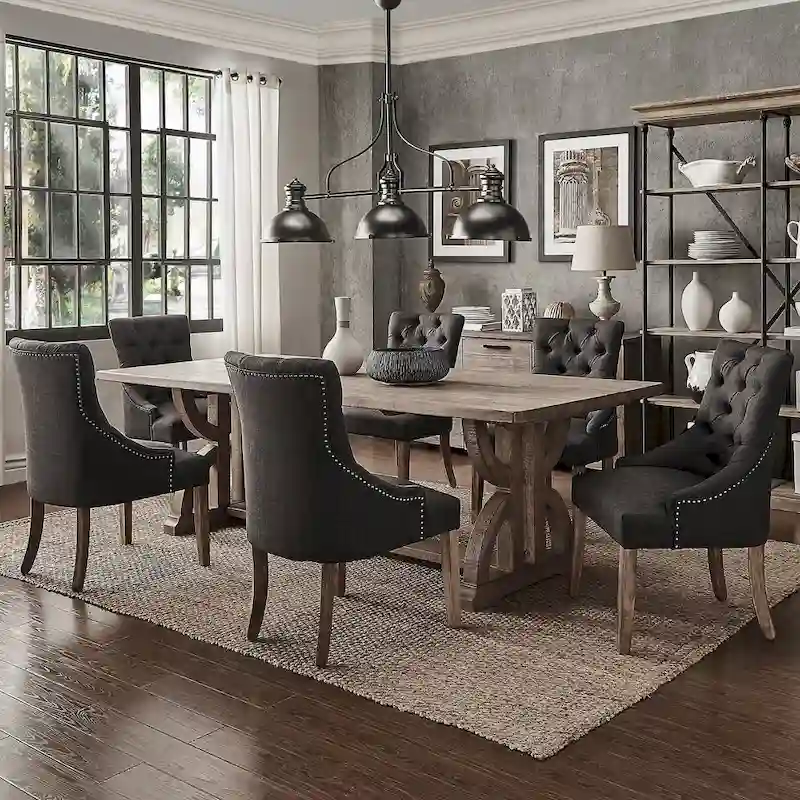 Paloma Farmhouse Reclaimed Wood 7-Piece Dining Set by