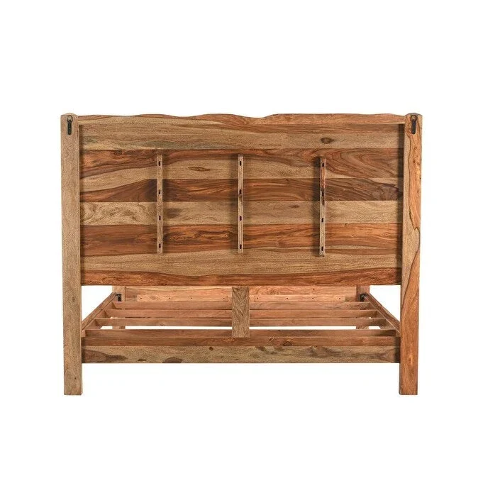 HomeRoots Brown Live Edge Solid Wood King Bed Frame
