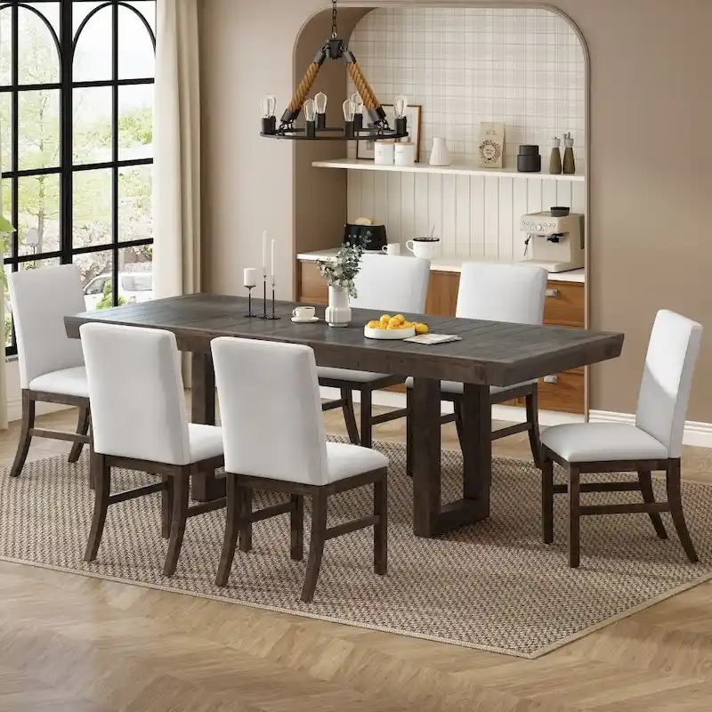 Traditional 72 Inch Wood Extendable Dining Table