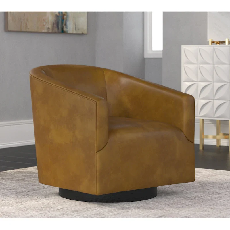 Wood Base Swivel Chair