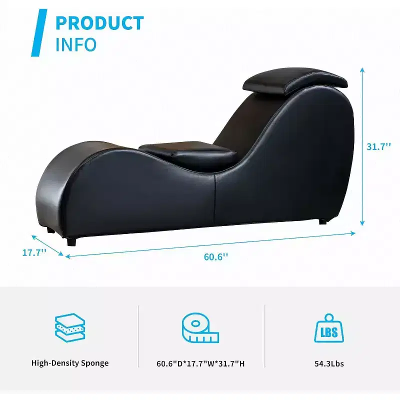 Mjkone 60 Inch Yoga Chair Chaise Lounges with Adjustable Head Cushion
