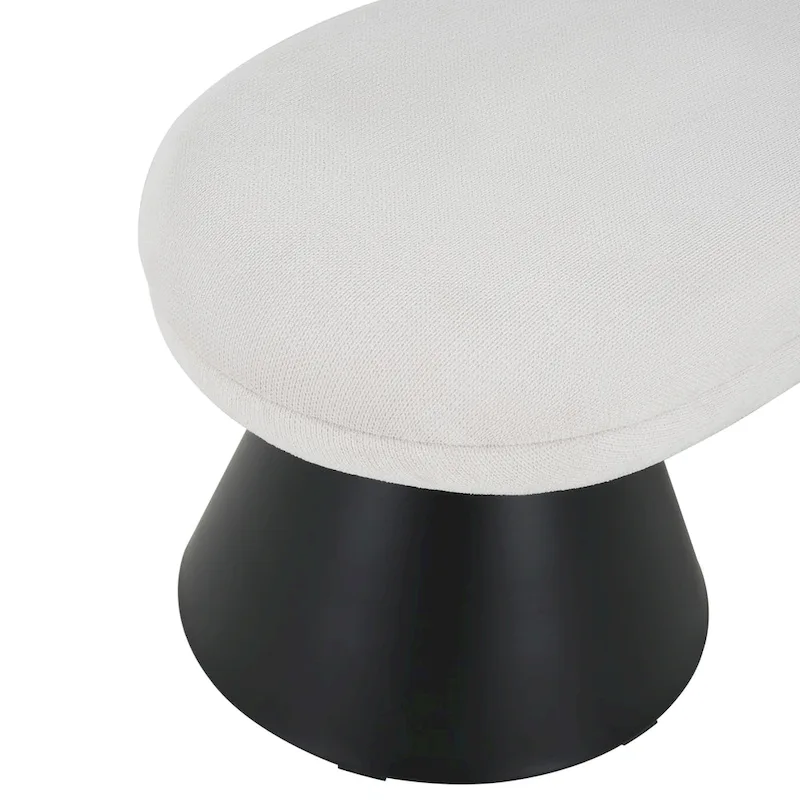 Nathan Upholstered Entryway Ottoman with Black Iron Legs