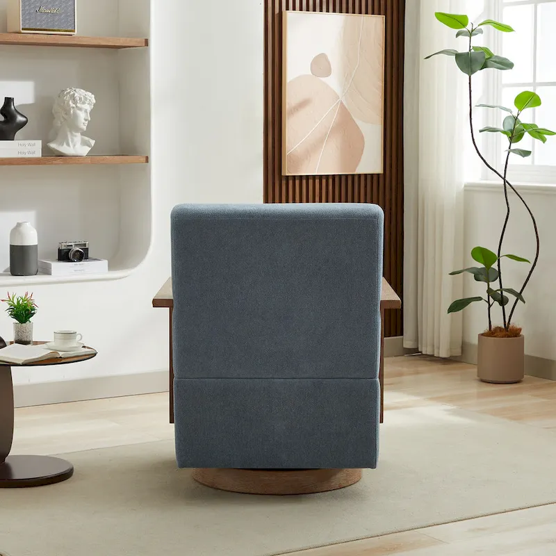 30.31  Linen Blend Upholstered Swivel Accent Chair