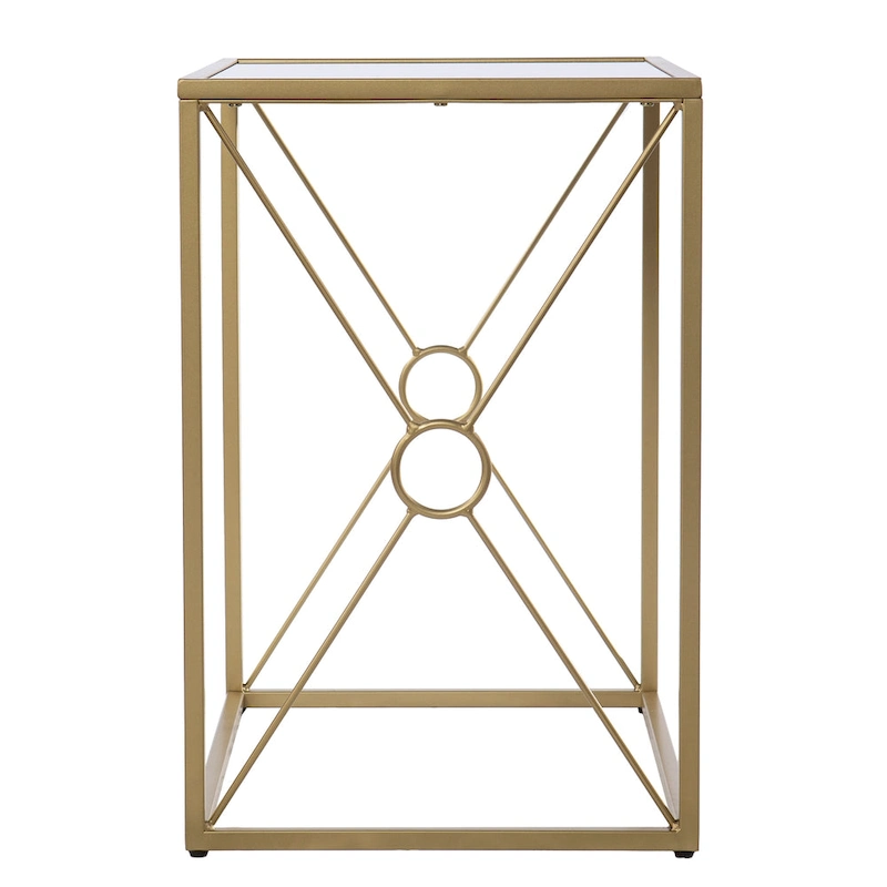 SEI Furniture Lanfranco Transitional Gold Metal Side Table