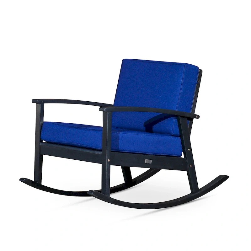 DTY Outdoor Living Longs Peak Eucalyptus Rocking Chair with Cushions