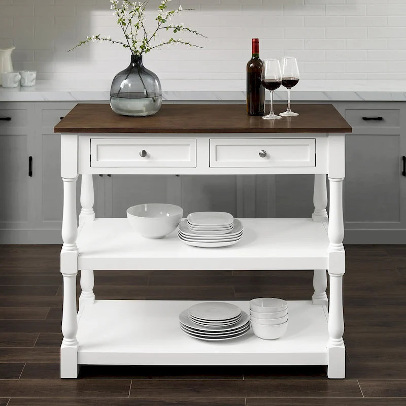 Caitlyn Wood Top Kitchen Island - 23.63d x 42w x 36.25h