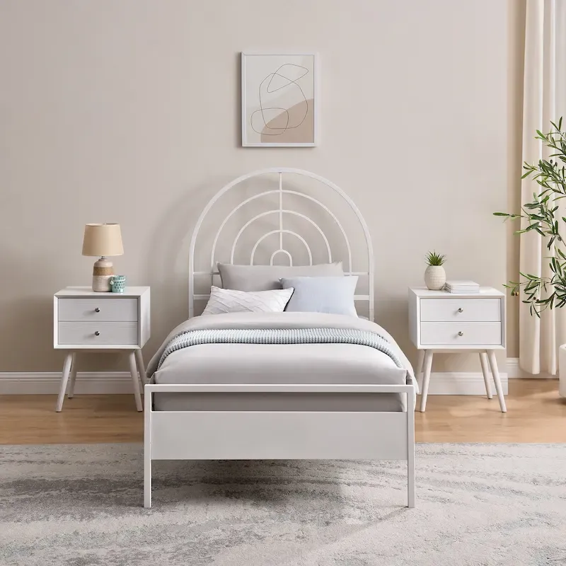 Modern Metal Arch Twin Bed Frame
