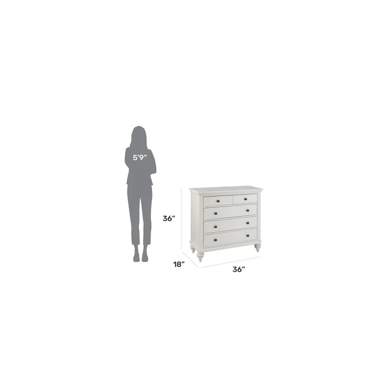4-Drawer Dresser with Off-White Finish