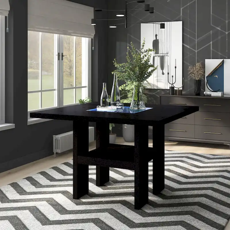 Strick & Bolton Lange 54-inch Square Light-up Counter Height Wood Dining Table