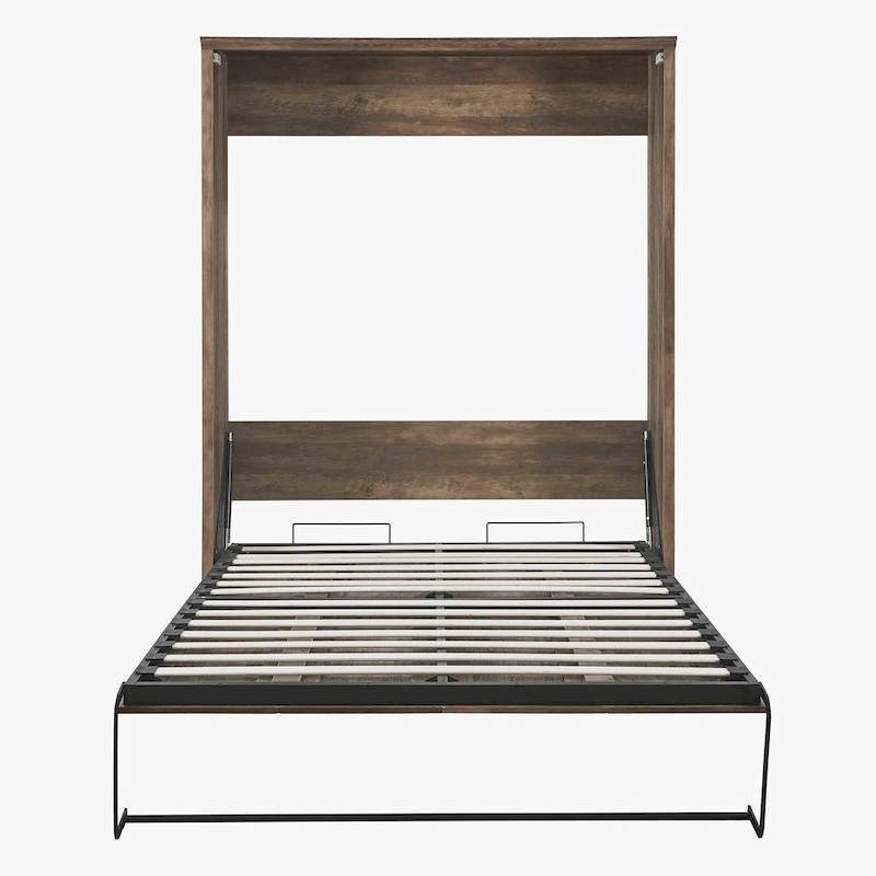 Half Self-Close and Open Murphy Bed Cabinet Space-Saving Bed