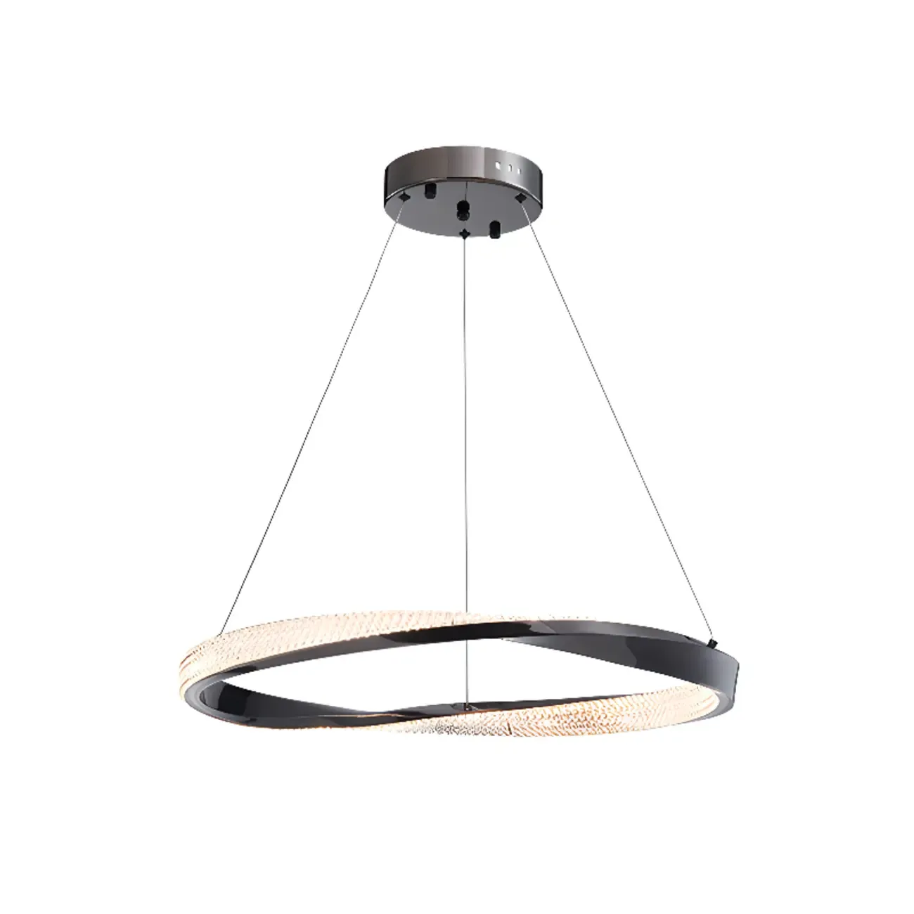 Modern LED Stylish Metal Black Circle Ring Chandelier