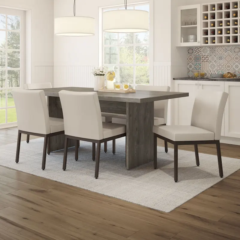 Amisco Jeffrey 72   Table and Perry Chairs 7-Pieces Dining Set